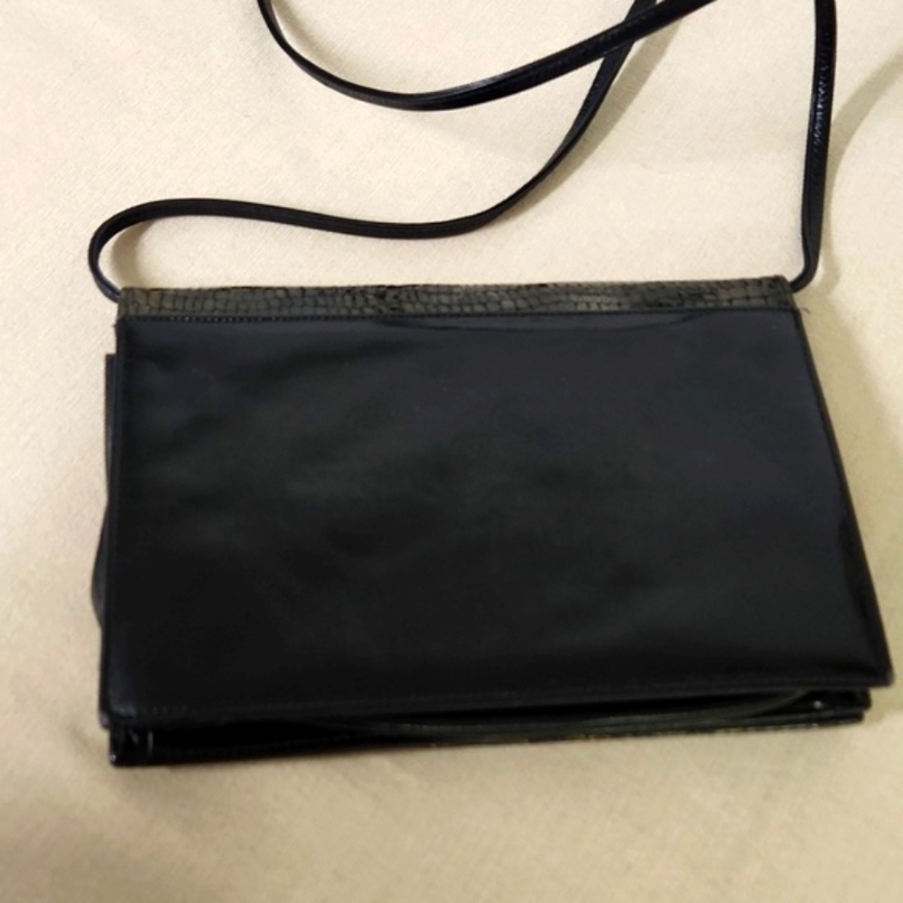 Ana Bonilla Snakeskin Leather Made in Spain  Black Crossbody - Picture 7 of 9